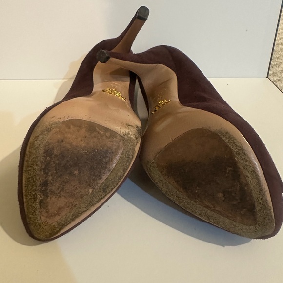 Suede Prada Peeptoe Pumps Sz 38 - Picture 8 of 14